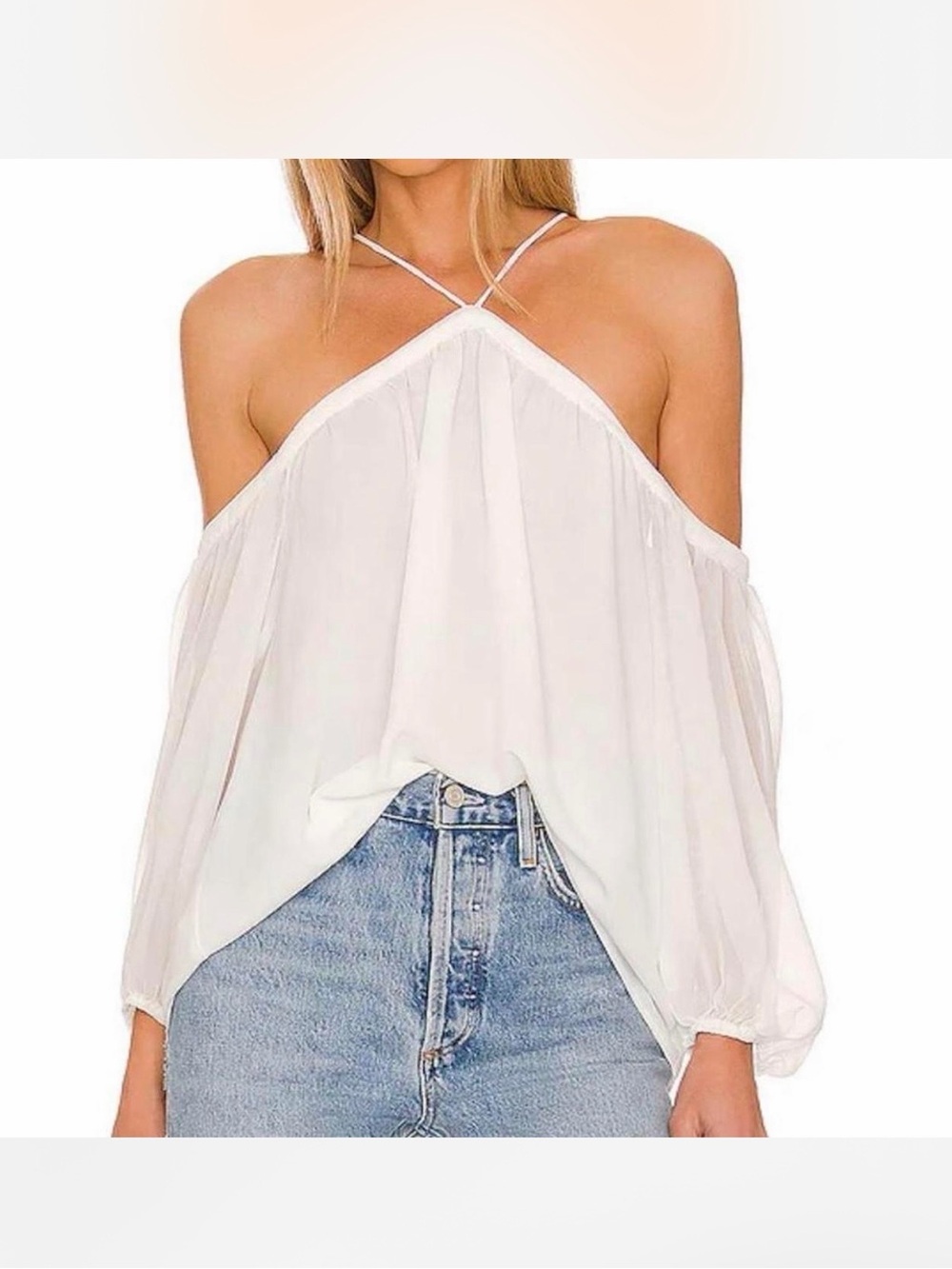 1.STATE white cold shoulder top size S